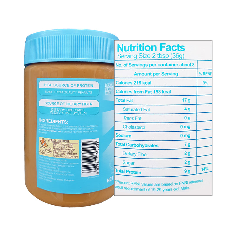 Skippy Peanut Butter No Sugar No Salt Added 280g