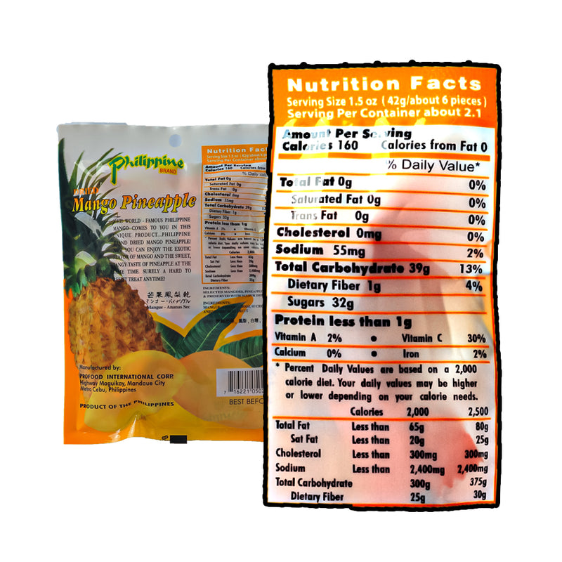 Philippine Brand Dried Mango Pineapple Balls 100g