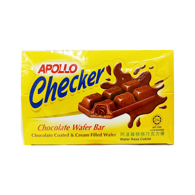 Apollo Checker Chocolate Wafer Bar Yellow 18g x 24's