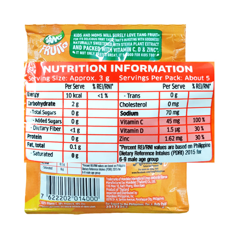 Tang Fruit Powdered Juice Orange 14g