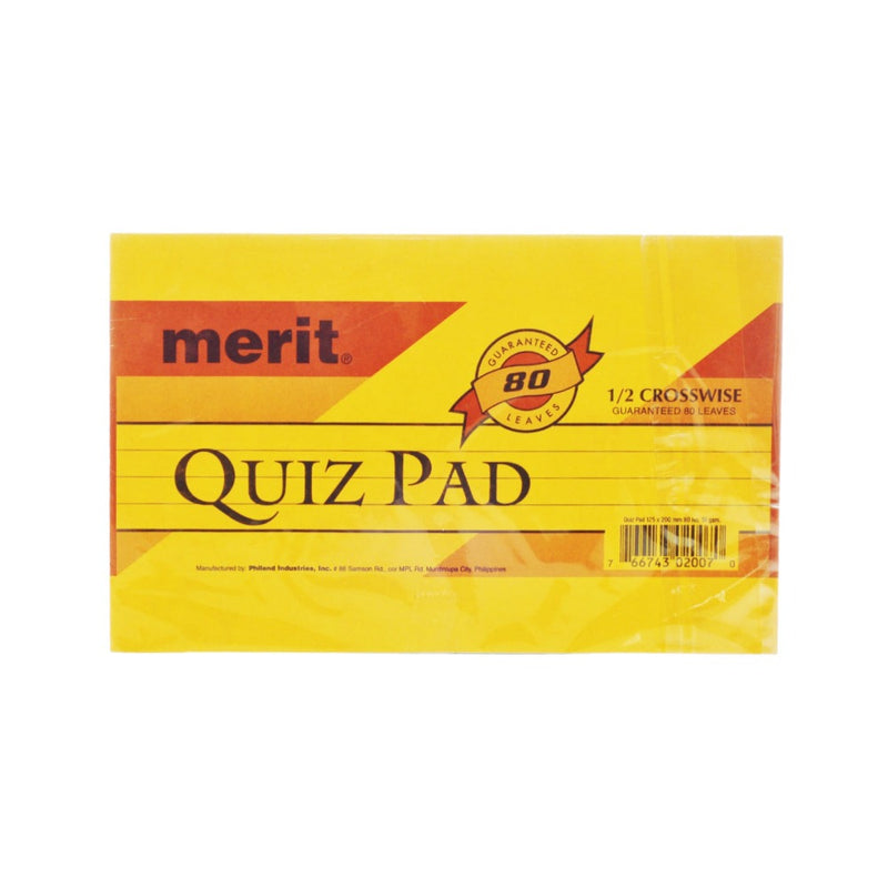 Merit Quiz Pad 1/2 Crosswise