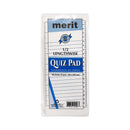 Merit Quiz Pad 1/2 Lengthwise 80 Leaves