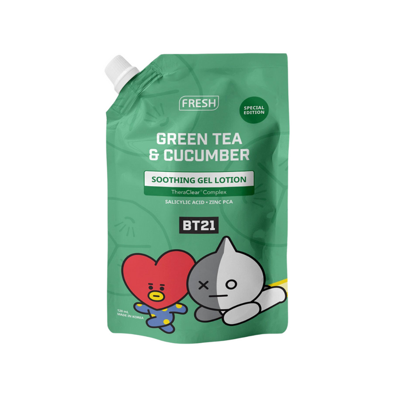 Fresh BT21 Green Tea And Cucumber Soothing Gel Lotion 120ml