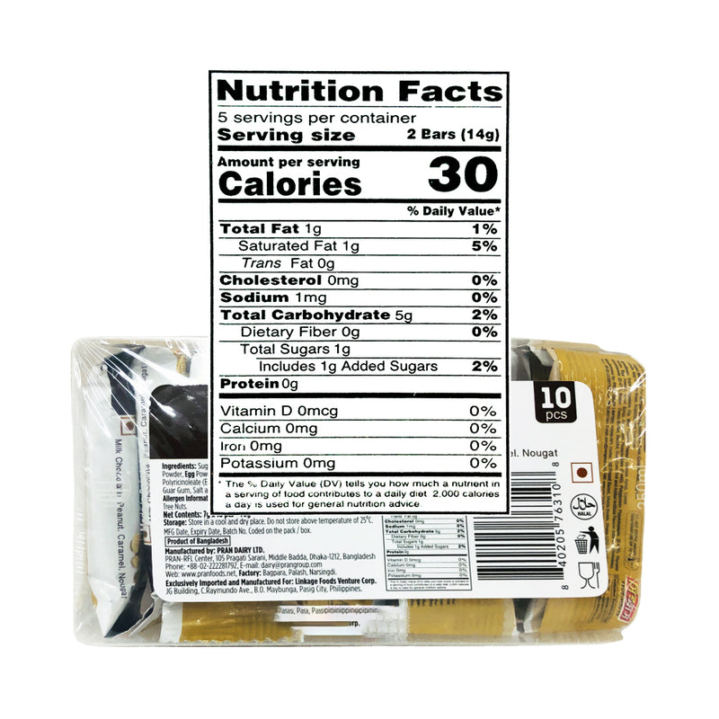 Pran Sixers Chocolate Coated Bar 7g x 10's