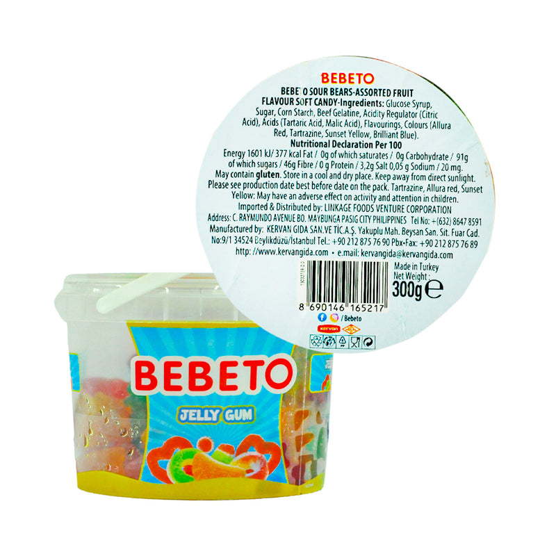 Bebeto Jelly Gum Tub Sour Bears 300g