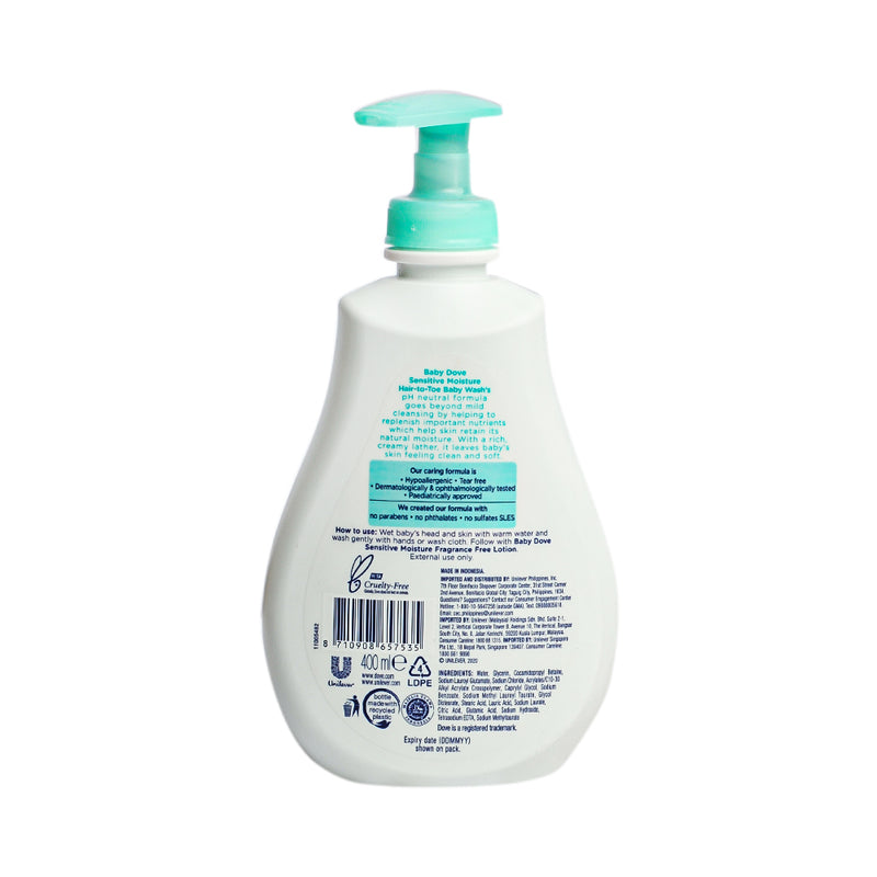 Dove Hair To Toe Baby Wash Sensitive Moisture 400ml