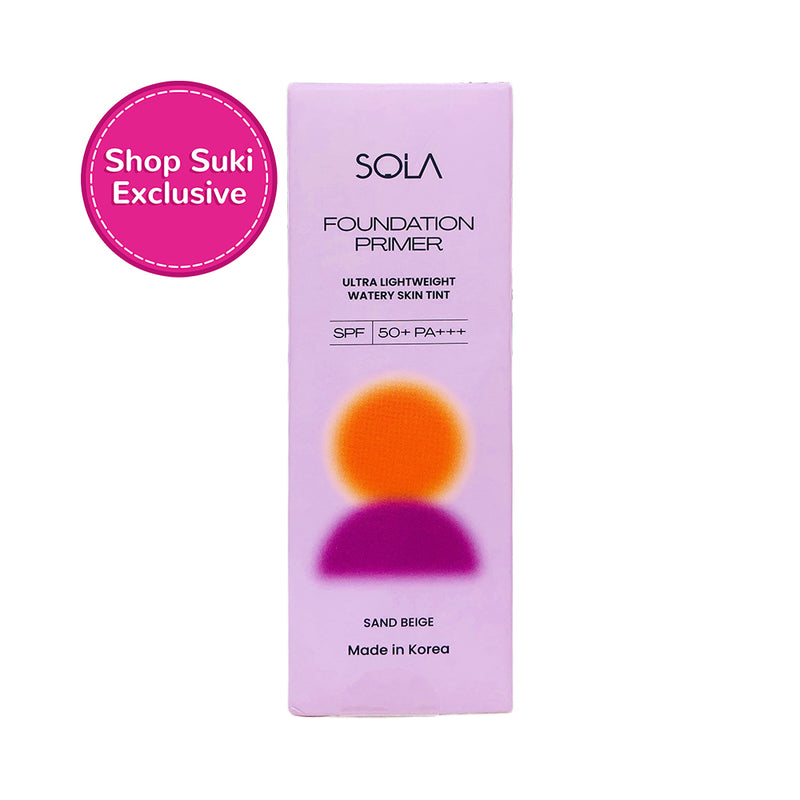 Sola Foundation Primer Ultra Lightweight Watery Skin Tint SPF50+ PA+++ Sand Beige 30ml