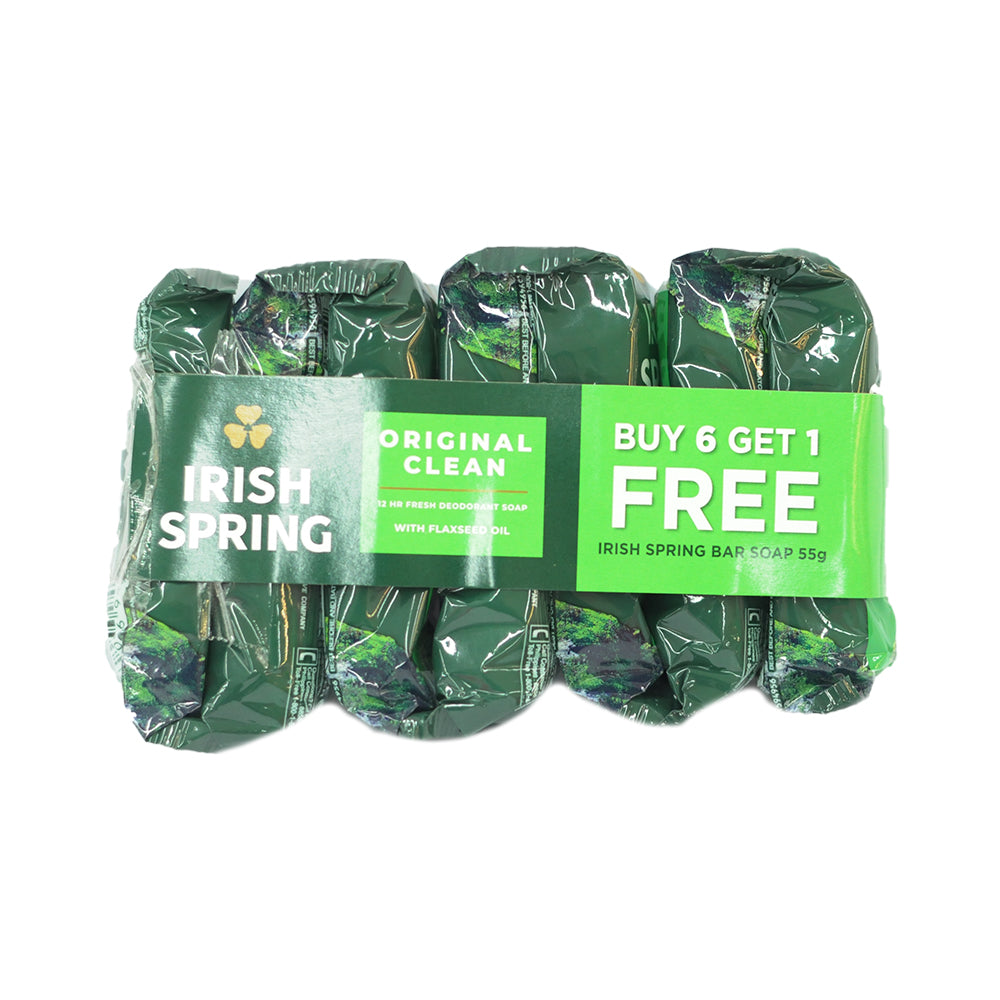 Irish Spring Soap Original Clean 55g x 6's + 1
