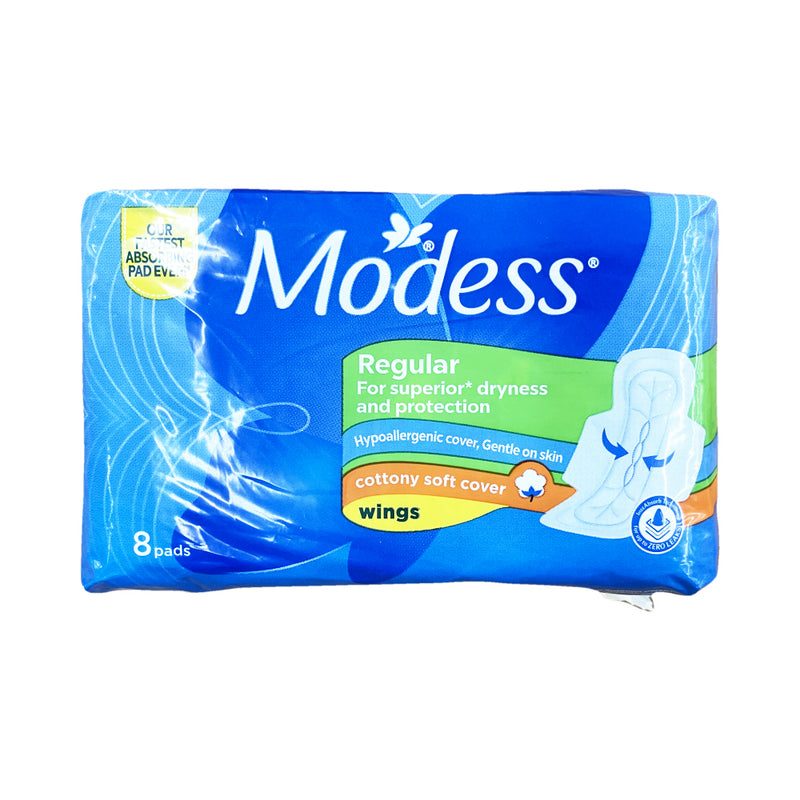 Modess Maxi Regular Cottony Soft Cover Sanitary Napkin With Wings 8's