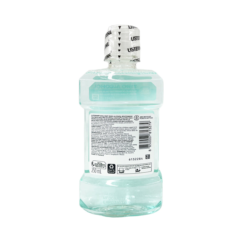 Listerine Zero Alcohol Mouthwash Cool Mint 250ml