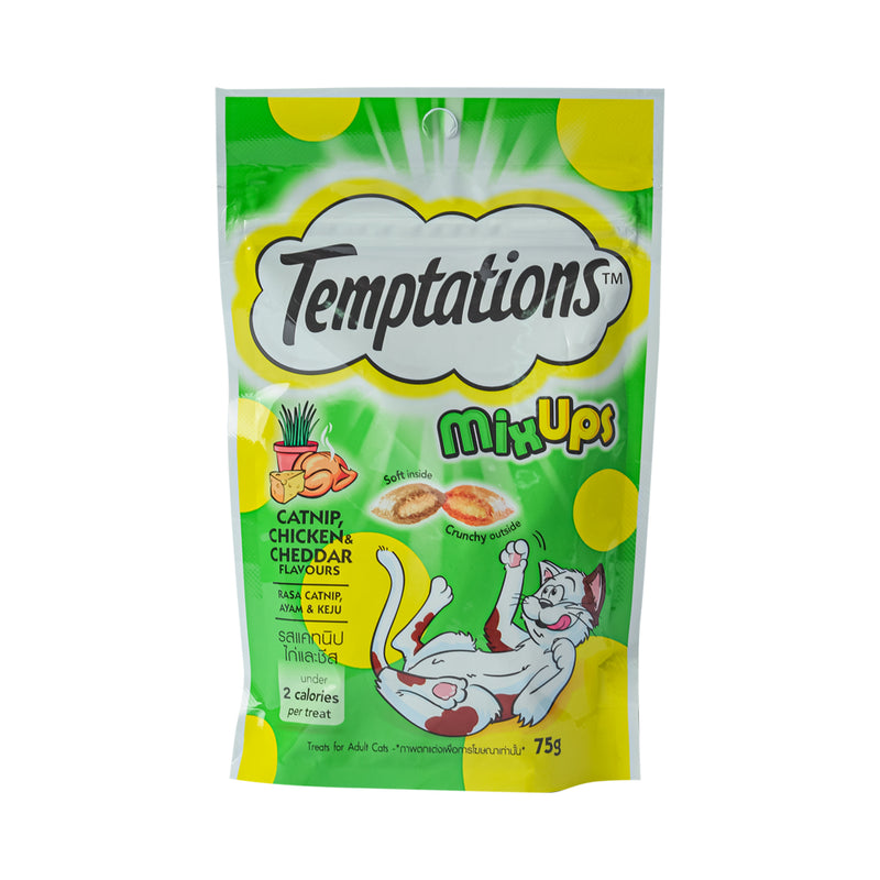 Temptations Mix Ups Catnip Chicken And Cheddar 75g