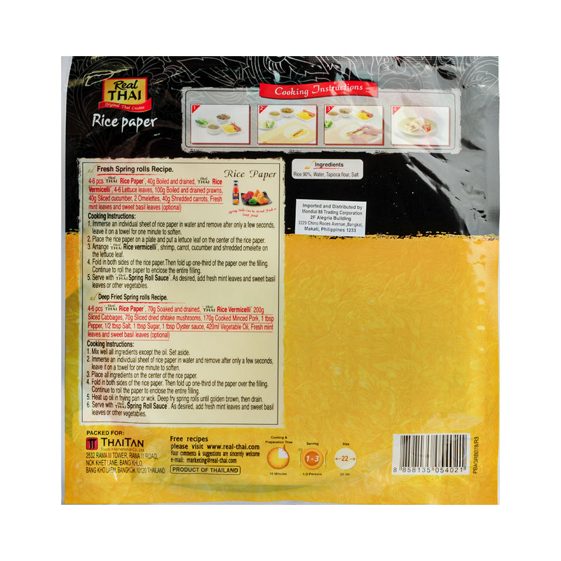 Real Thai Rice Paper 22cm 100g