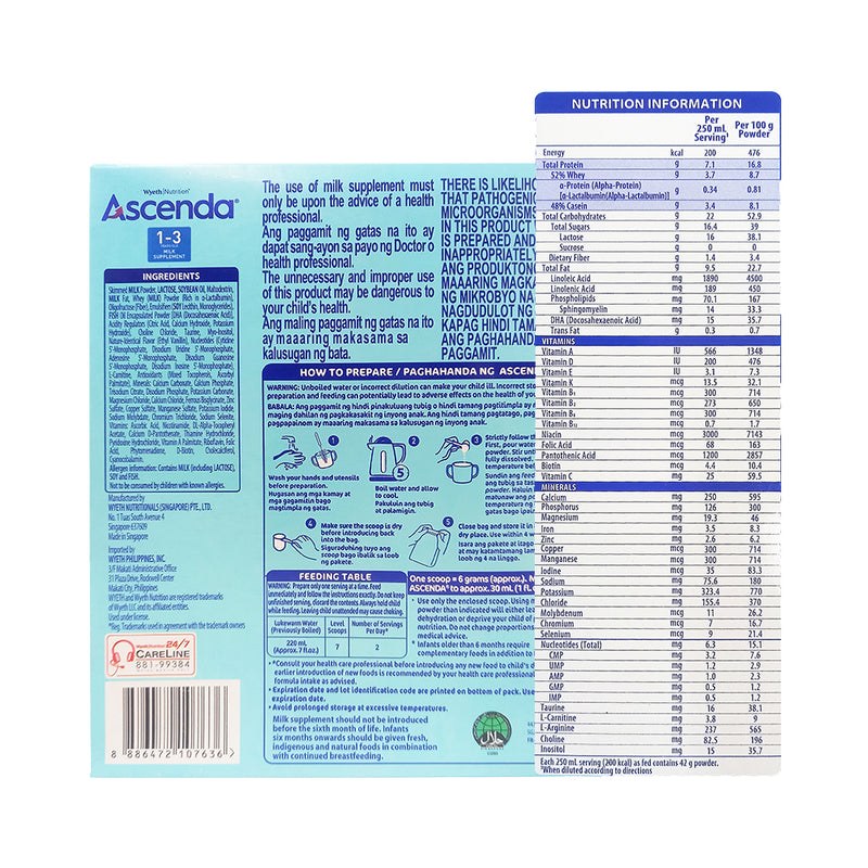 Ascenda Powdered Milk Drink 1-3 years