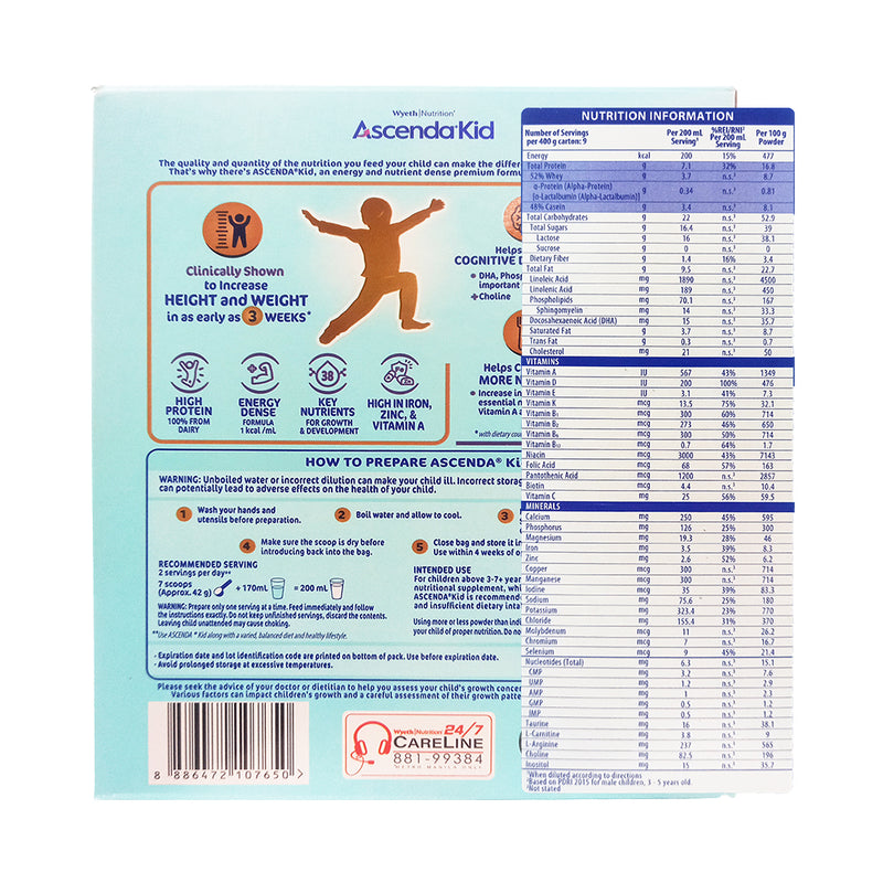 Ascenda Kid 3 - 7+ Years Old Powdered Milk Drink