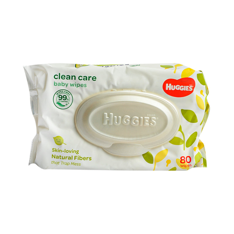 Huggies Clean Care Baby Wipes 80's