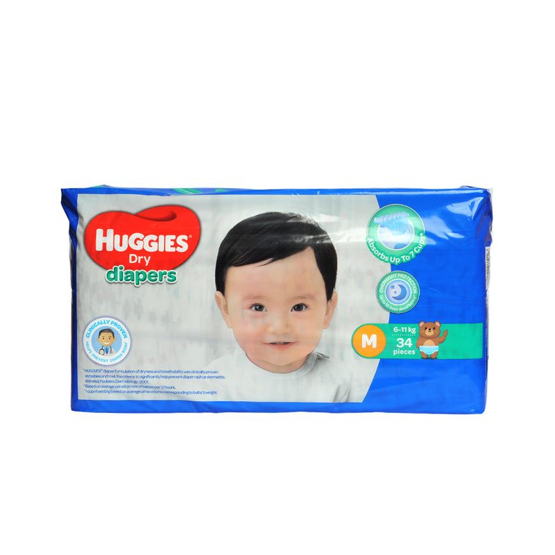 Huggies Dry Diapers Economy Medium 34's