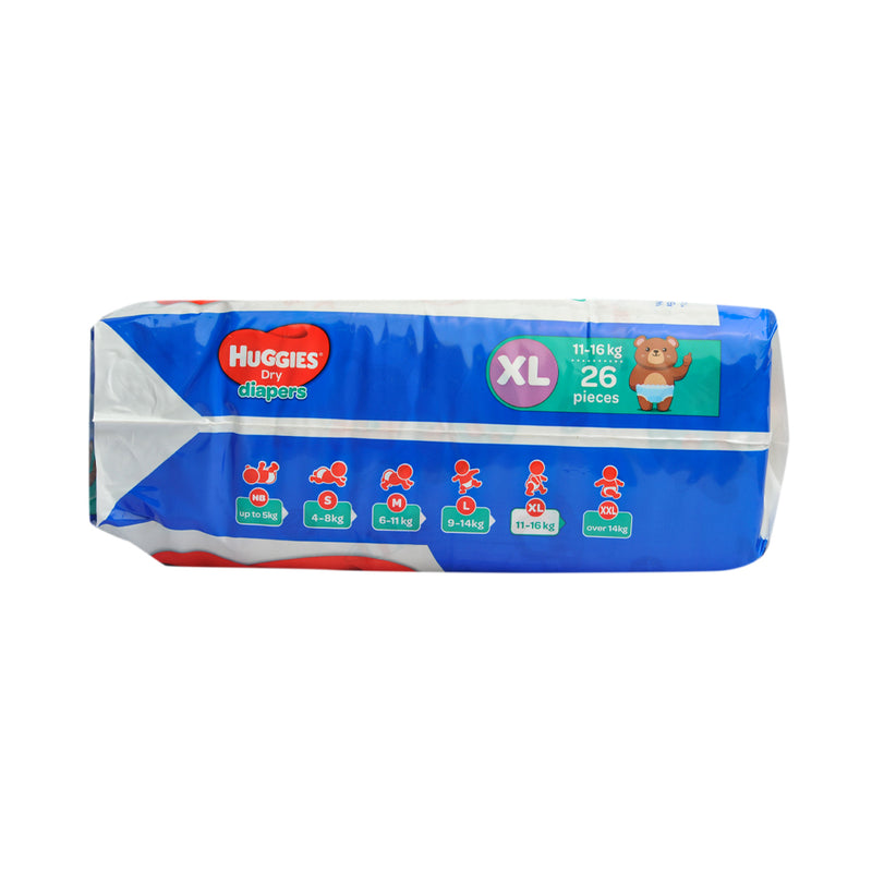 Huggies Dry Diapers Economy XL 26's