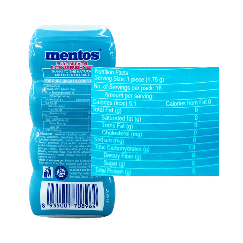 Mentos Chewing Gum Pure Fresh SF Wintergreen 26g