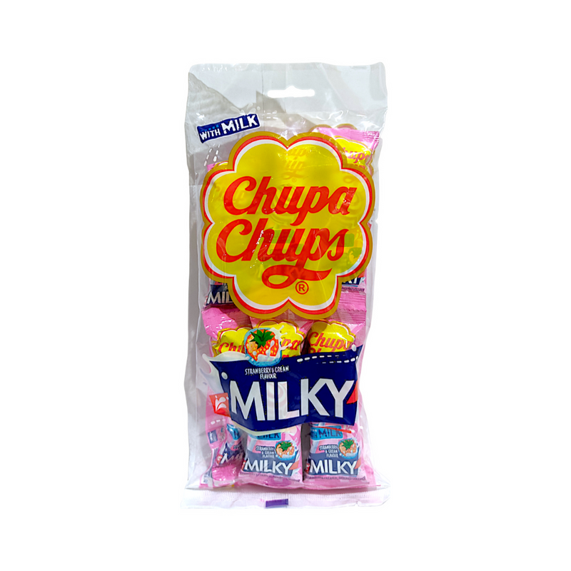 Chupa Chups Milky Lollipops Strawberry 10.5g x 10's