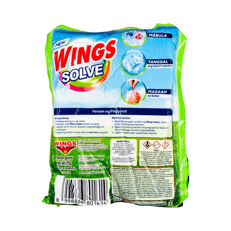 Wings Solve Detergent Powder Calamansi Clean 70g