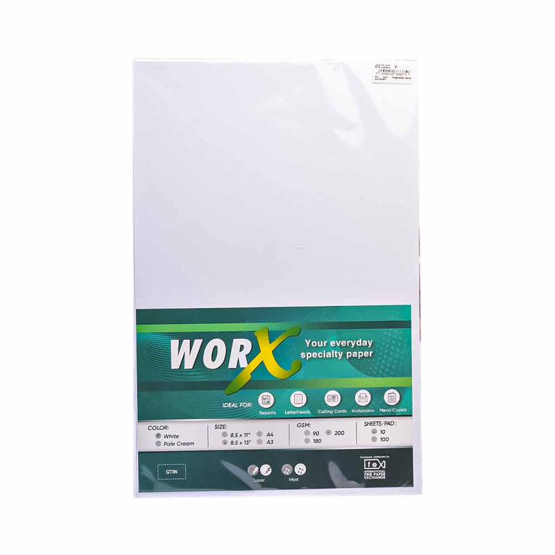 Worx Board White Long 200gsm 10's