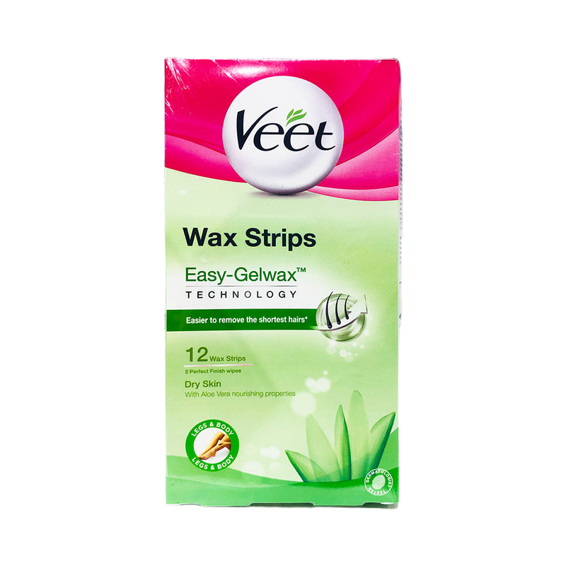 Veet Wax Strips Easy-Gelwax Dry Skin 12's