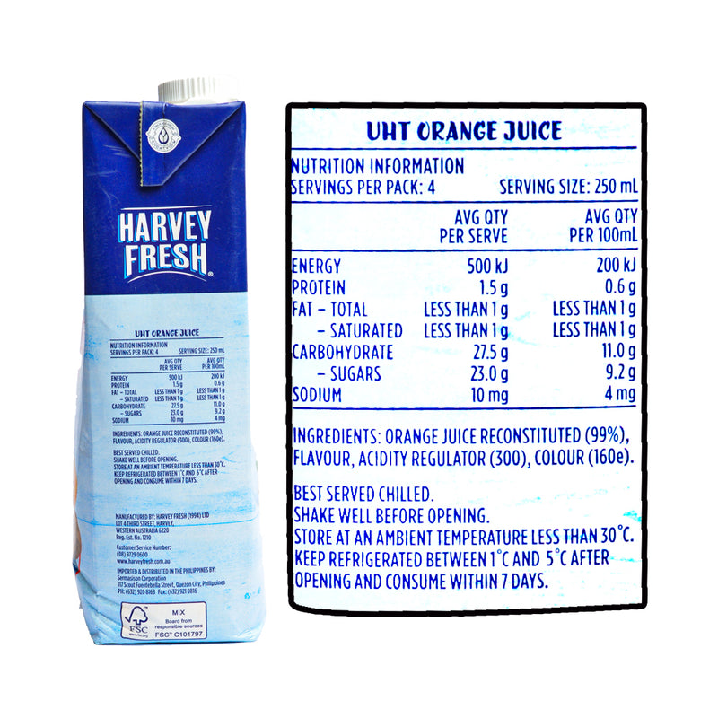 Harvey Fresh 100% Squeezed Orange Fruit Juice1L