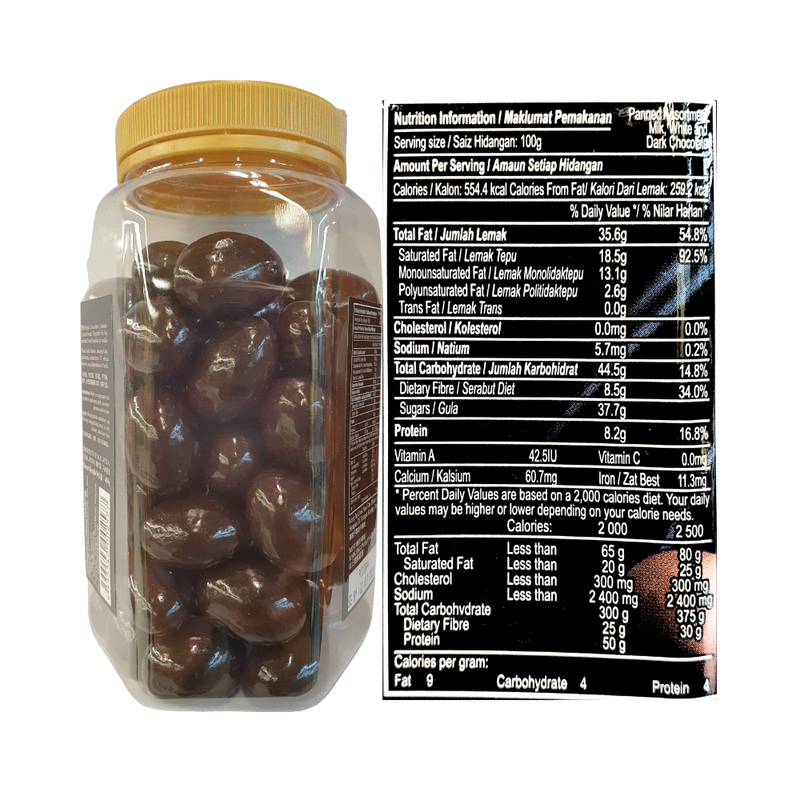 Alfredo Jar Almond Dark Choco 450g