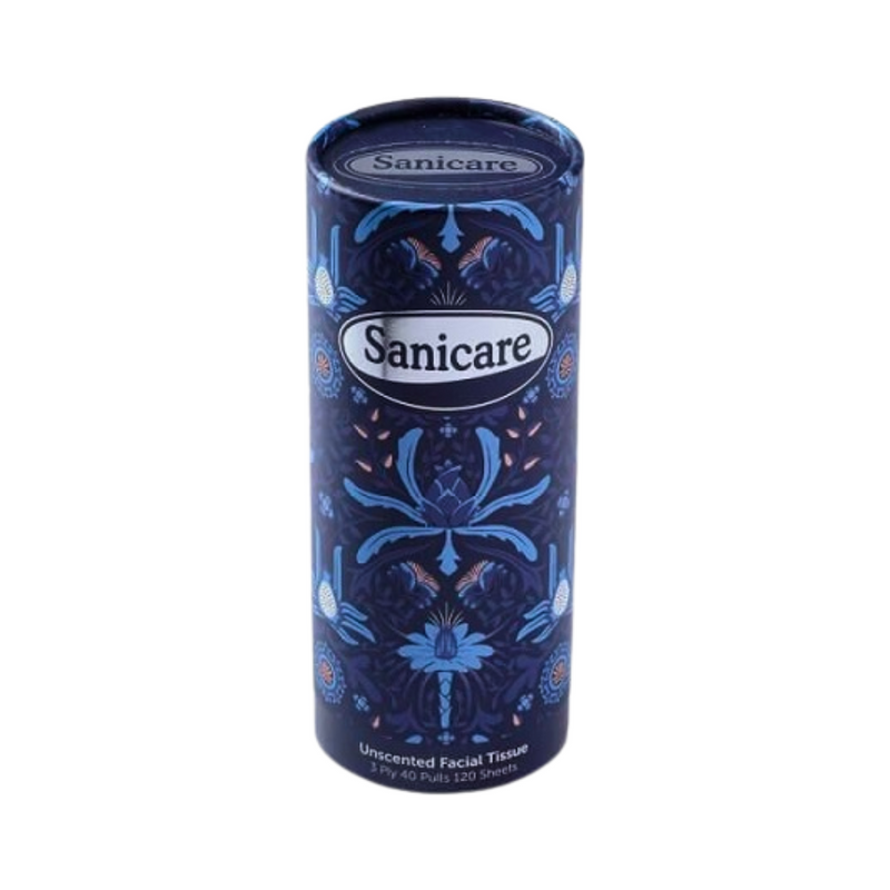 Sanicare Cylinder Facial Tissue Unscented 3ply 120 Sheets