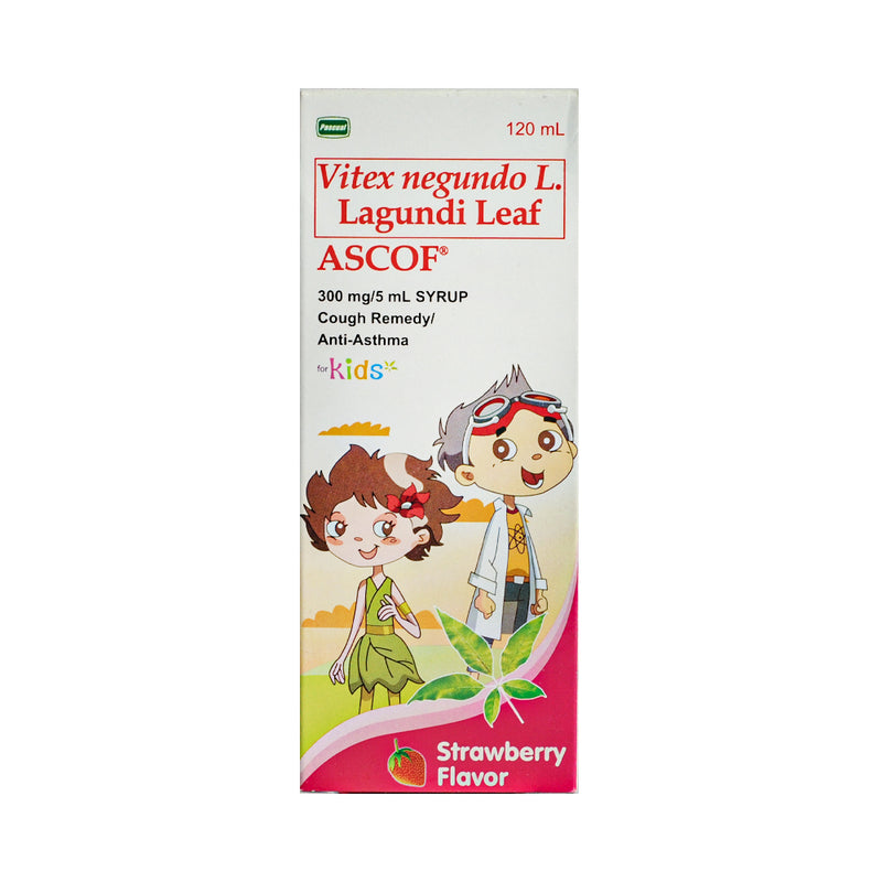 Ascof Lagundi Strawberry 300mg/5ml Syrup 120ml