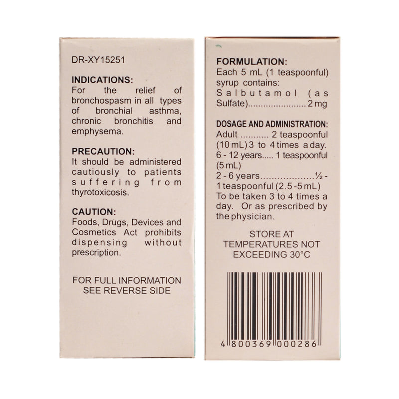 Asfrenon Salbutamol 2mg/5ml Syrup 60ml