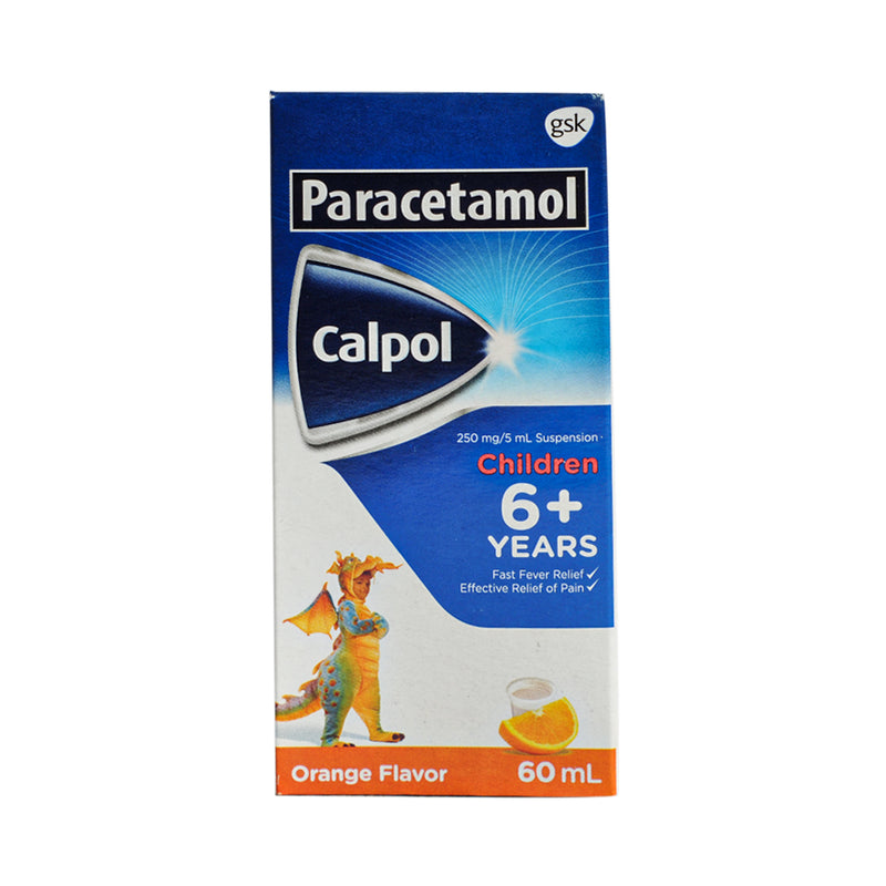 Calpol Paracetamol 250mg/5ml Suspension Orange 60ml