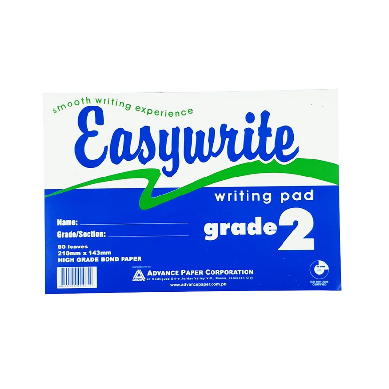 Easywrite Writing Pad Grade II 80 Lvs