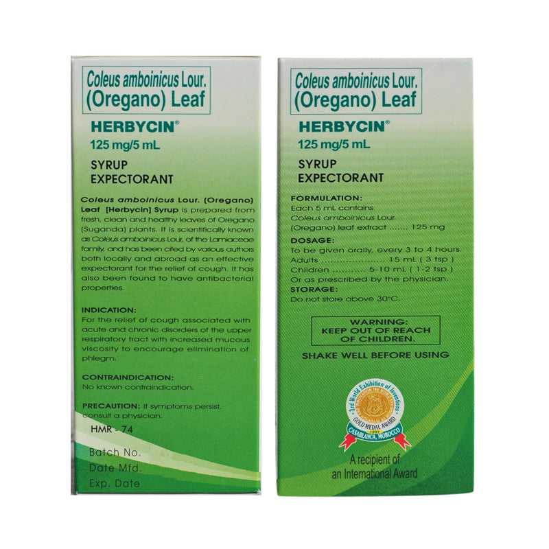 Herbycin Oregano 125mg/5ml Syrup120ml