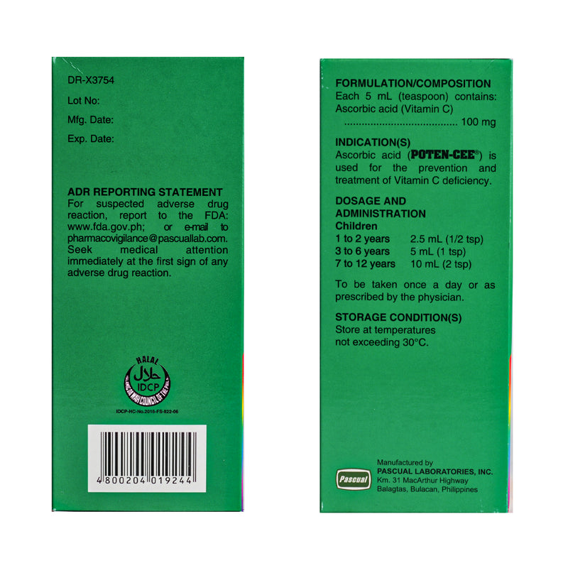 Poten-Cee Ascorbic Acid 100mg/5ml Syrup 250ml