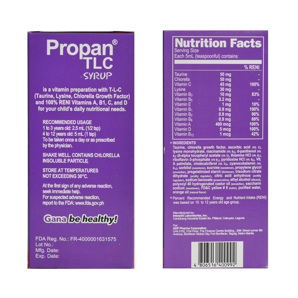 Profyn Syrup Propan TLC Orange Flavor Syrup 250ml