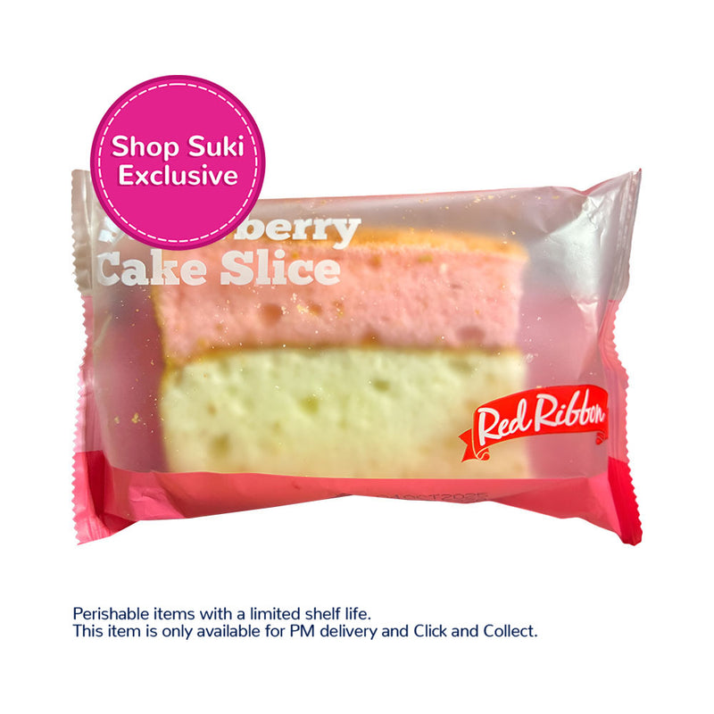 Red Ribbon Strawberry Cake Slice Single