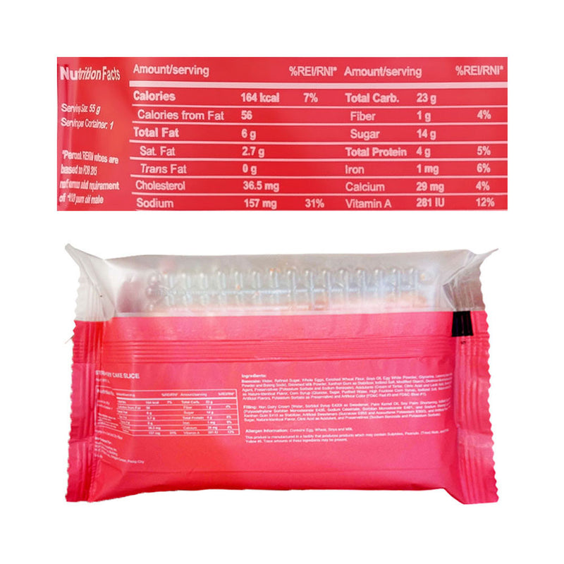 Red Ribbon Strawberry Cake Slice Single