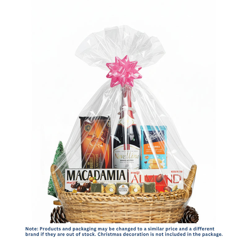 Red Wine And Chocolate Treasures Gift Basket