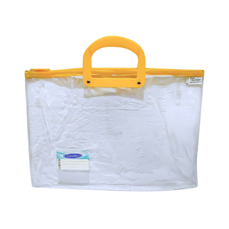 Signature Transparent Envelope With Zipper And Handle Long