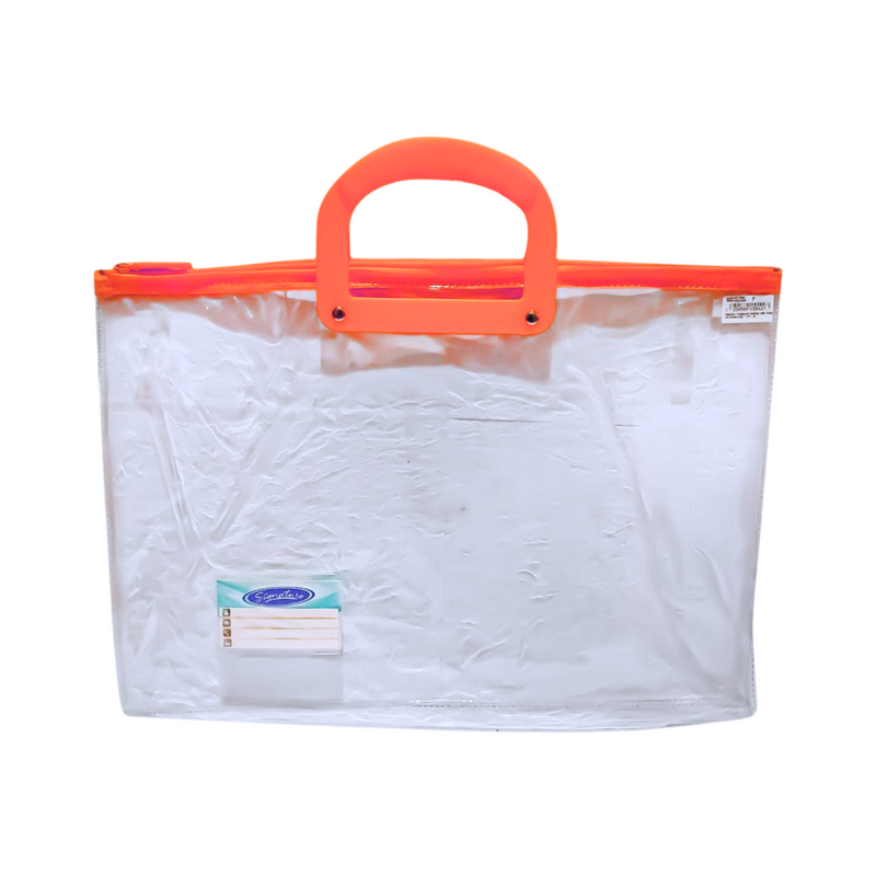 Signature Transparent Envelope With Zipper And Handle Long