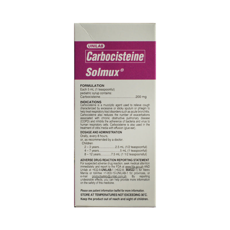 Solmux Carbocisteine 200mg/5ml Suspension 120ml