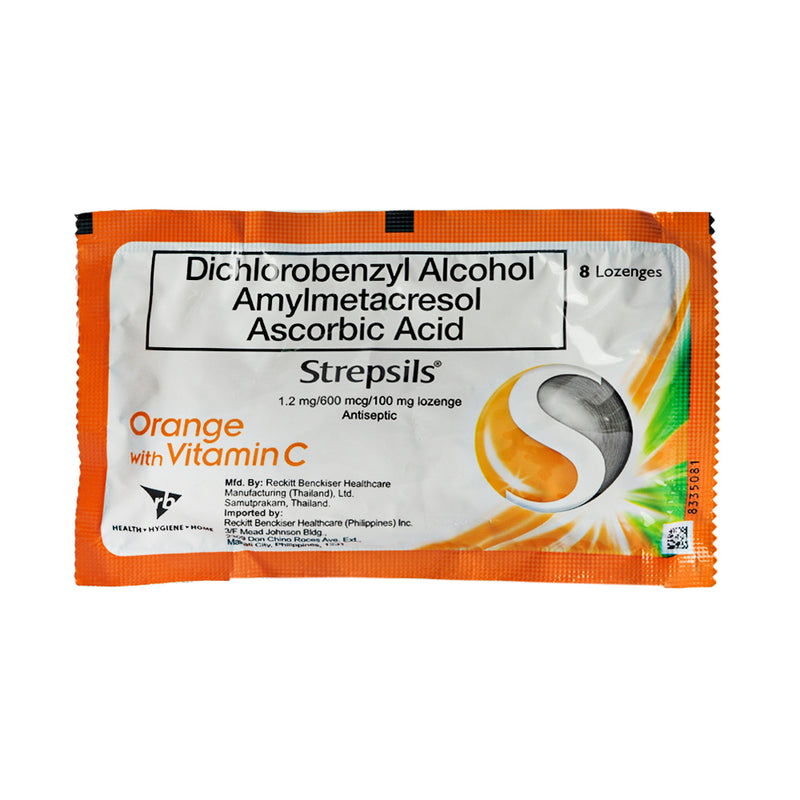 Strepsils Orange With Vitamin C Lozenges 8's