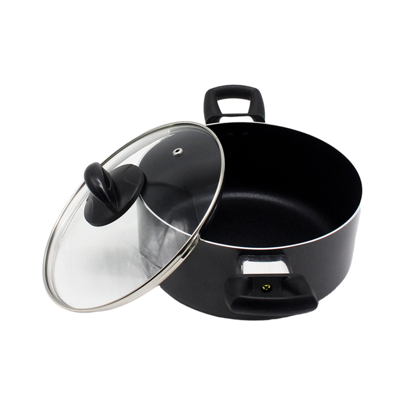 Omega Aluminum Non-Stick Dutch Oven With Glass Lid