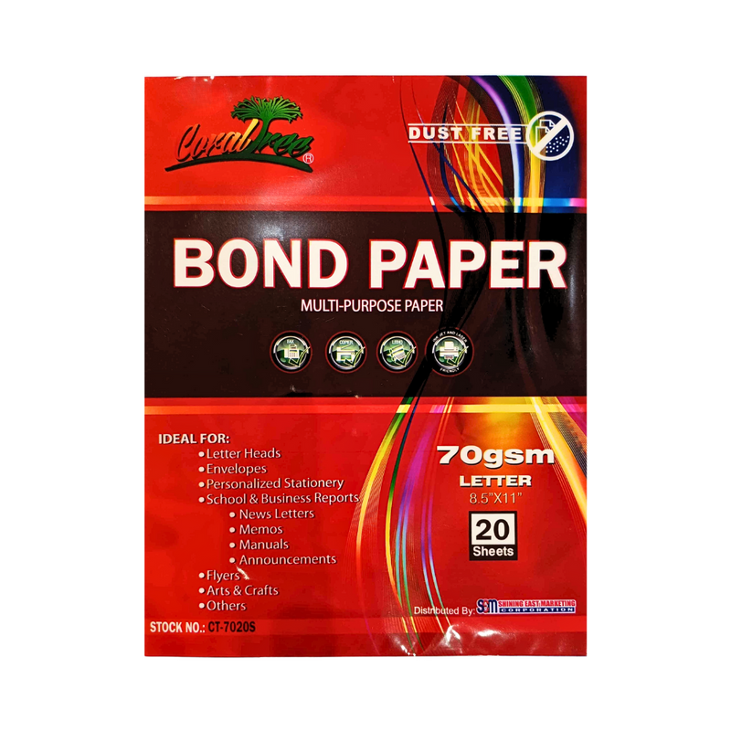 Coral Tree Bond Paper 70gsm 20 Sheets Letter