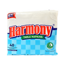 Harmony Table Napkins Quarter-Folded 1Ply 40 Sheets