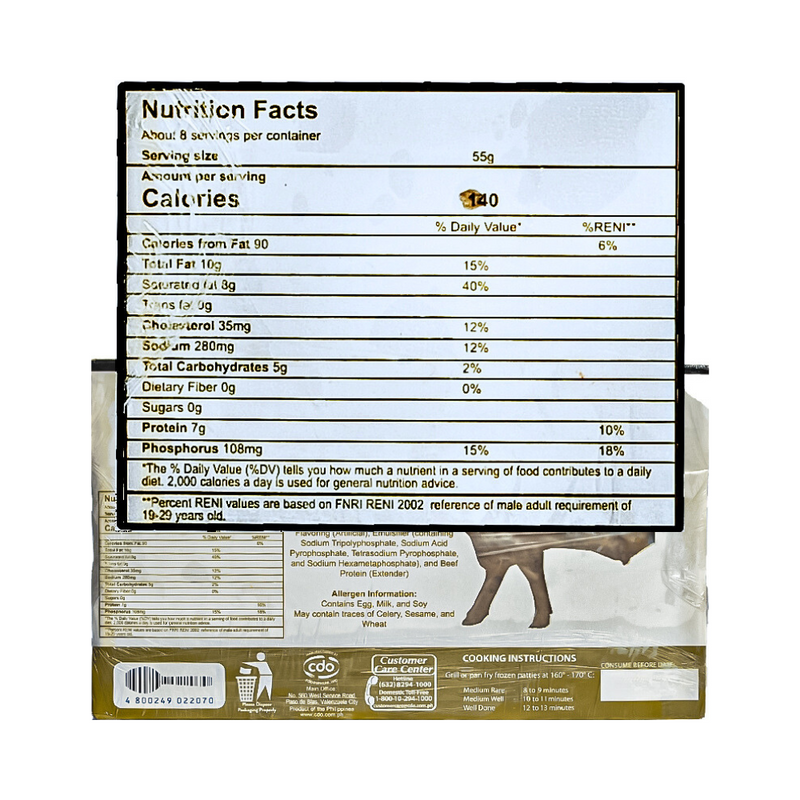 Highlands Gold Premium Beef Patties 452g