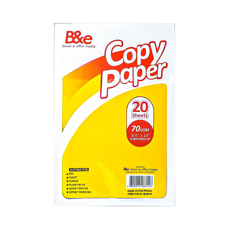 B And E Copy Paper Long 20's