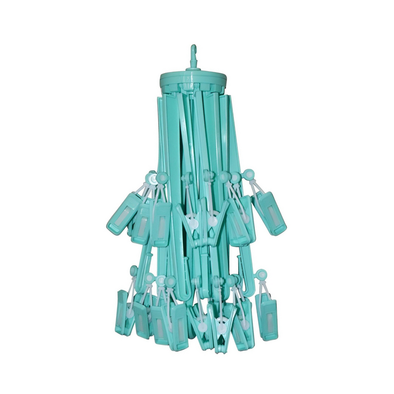 Cascade Umbrella Hanger With 24 Clips Green