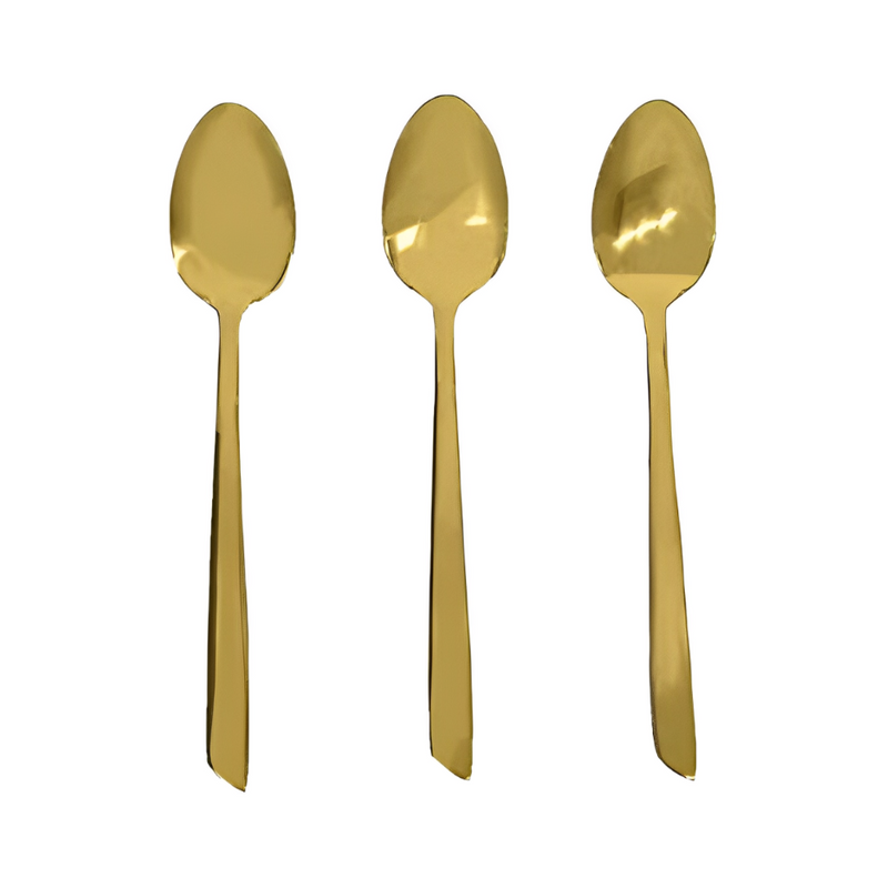 Ideal Living 3pc Gold Plated Tea Spoon Set